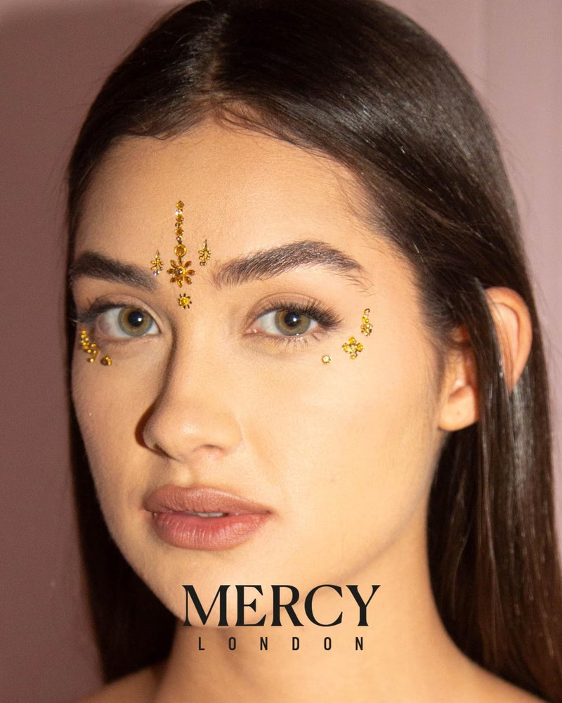 KARIZMA Floral Gold Bindi âœ® Crystal Indian Bindi Face Jewels Gold Multi Packet - Image 4
